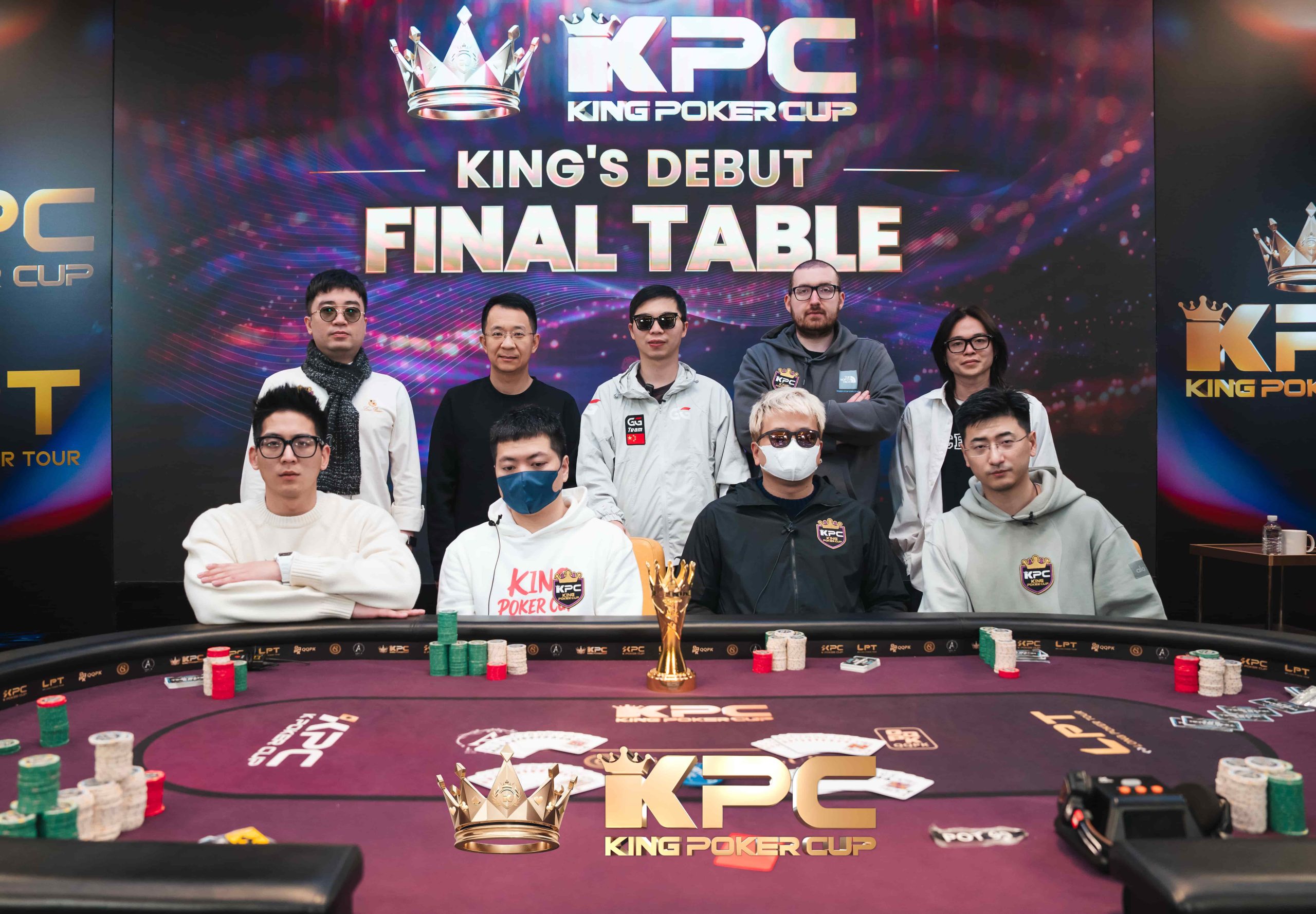 King Poker Cup - Top L-R: Huu Dung Nguyen, Yang Zhang, Renji Mao, Ryan Plant, Kok Wei Teoh Bottom L-R: Dajie Zhuo, Yang Li, Zhihua Yang, Benjamin Wu