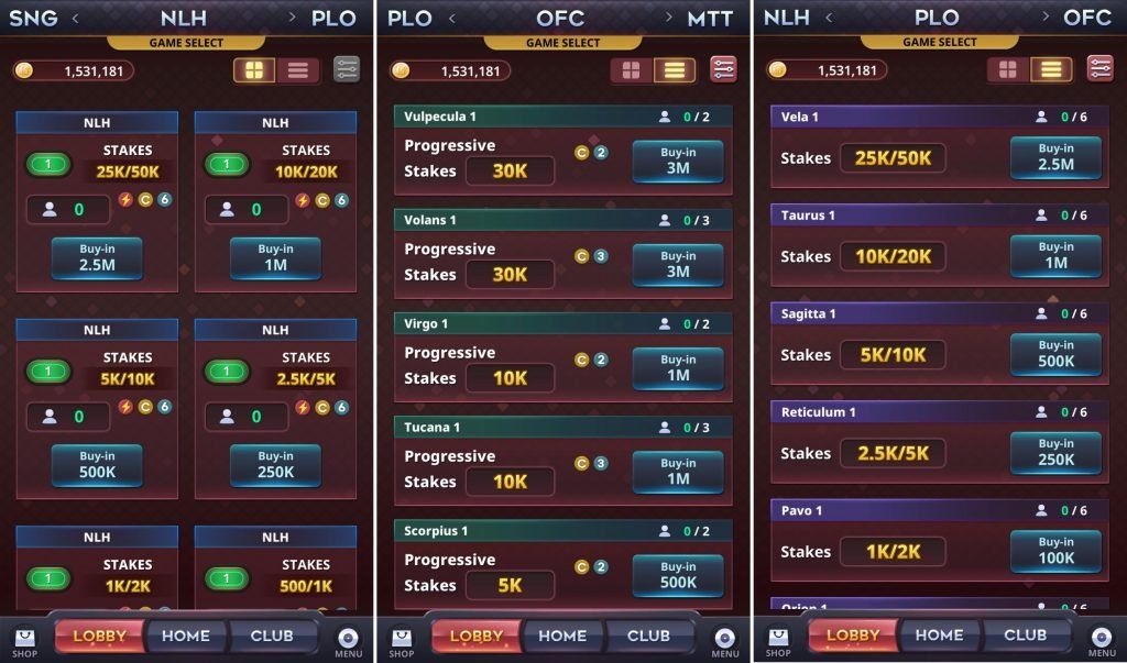 Games overview:https://www.aplpoker.com/