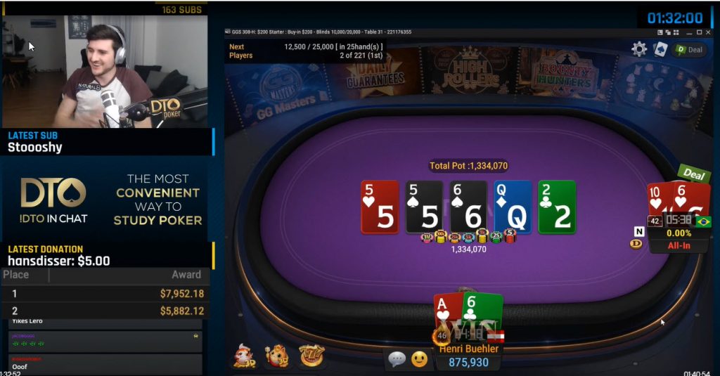 Winning moment live on Twitch for Henri