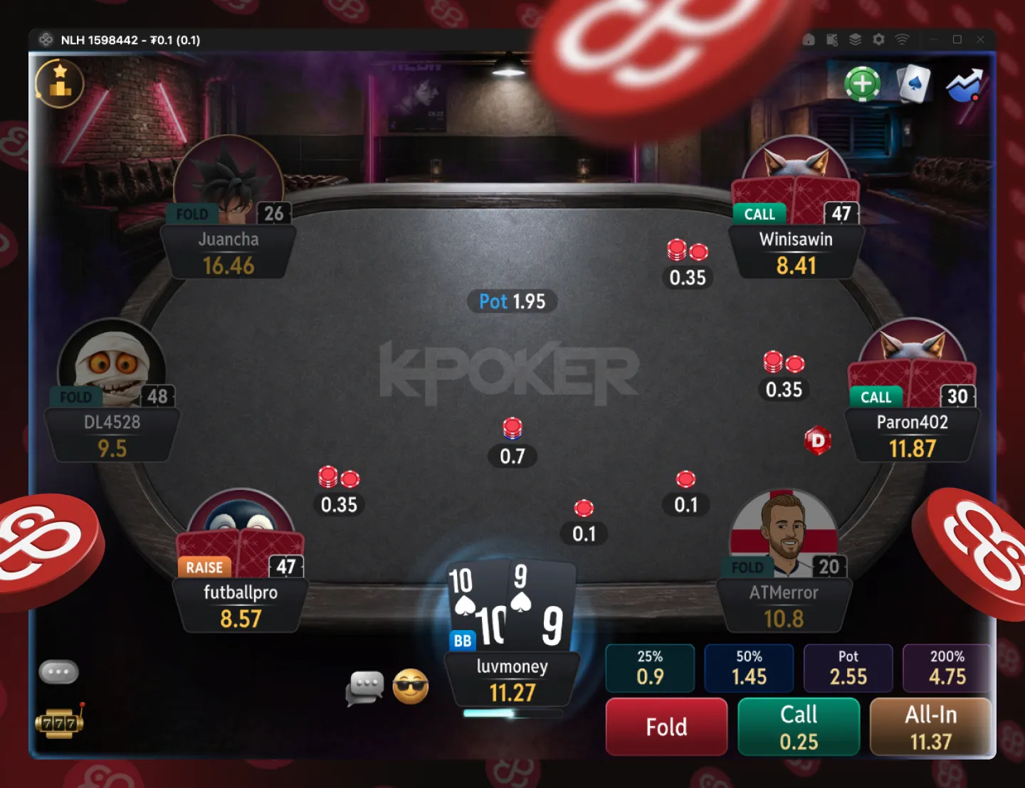 CoinPoker K-Poker Table