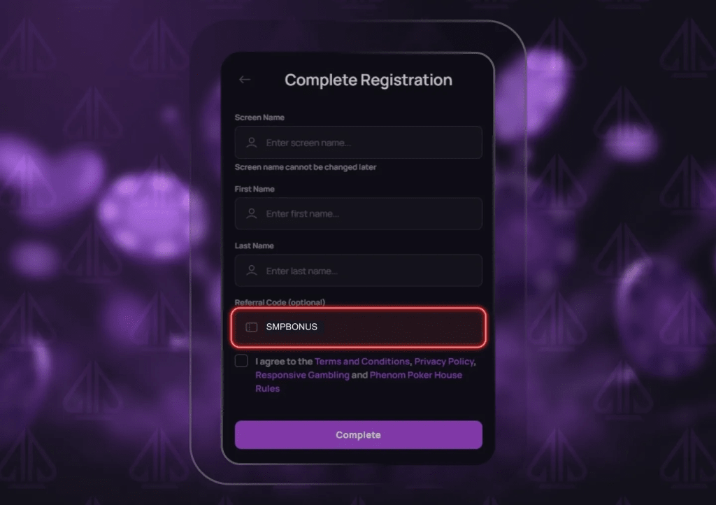 Phenom Poker Referral Code Sign Up