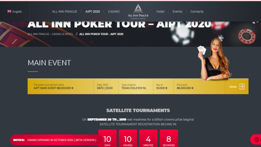 All Inn Prague Casino & Hotel promises €88,000,000 tournament to mark opening