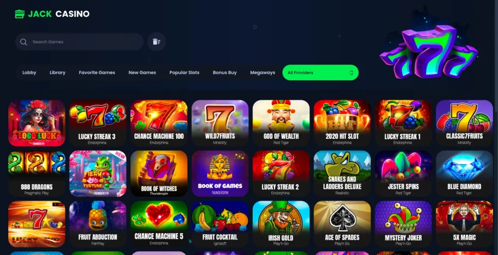 Jack Casino Games Lobby - Slot Games