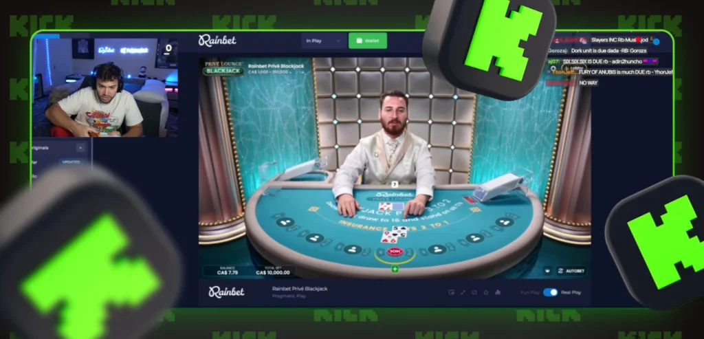 Adin Ross Rainbet Blackjack Stream