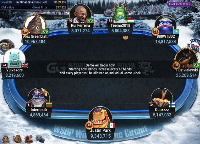 WSOPC #14 – $800 FIFTY STACK No Limit Hold’em final table