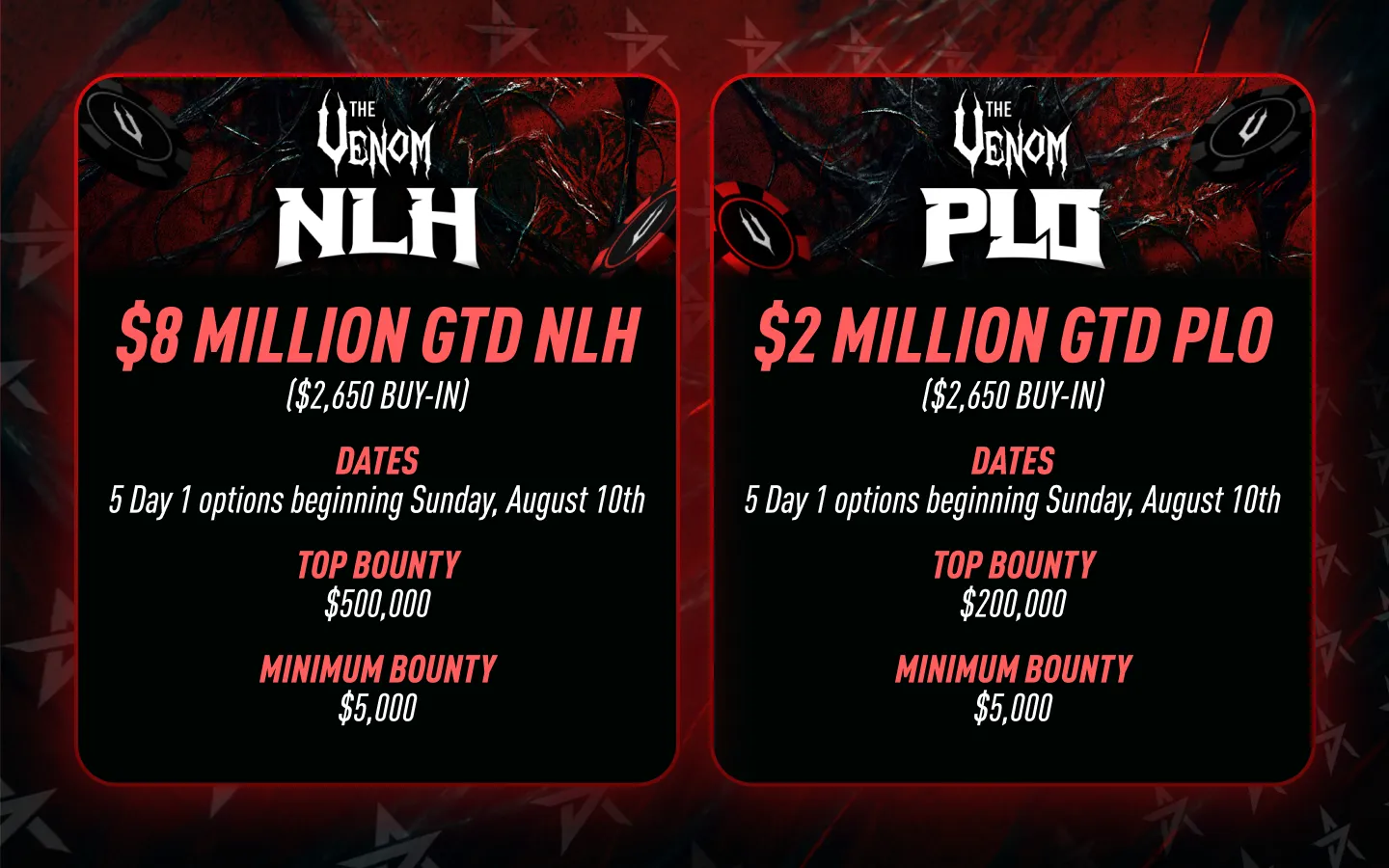 Americas Cardroom The Venom NLH - PLO Tournaments