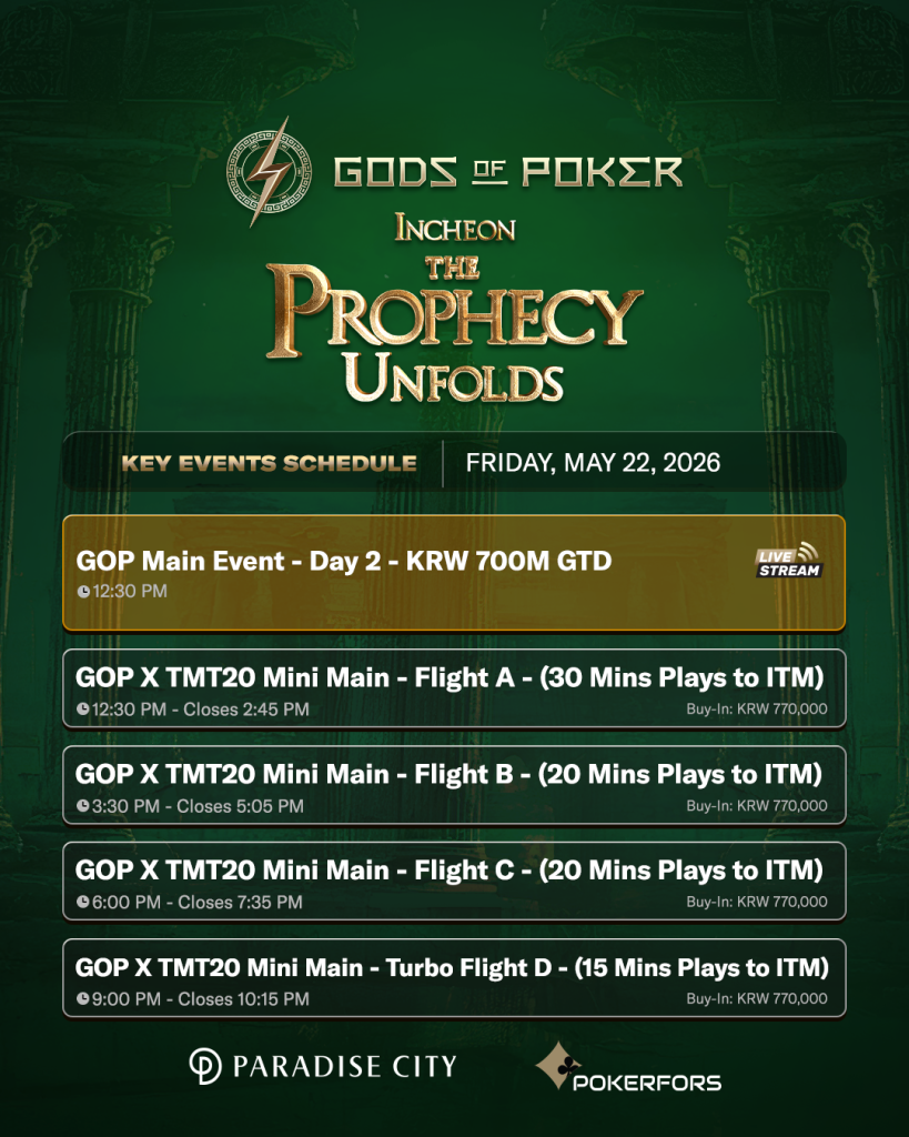 GOP Incheon - May 22 Key Events