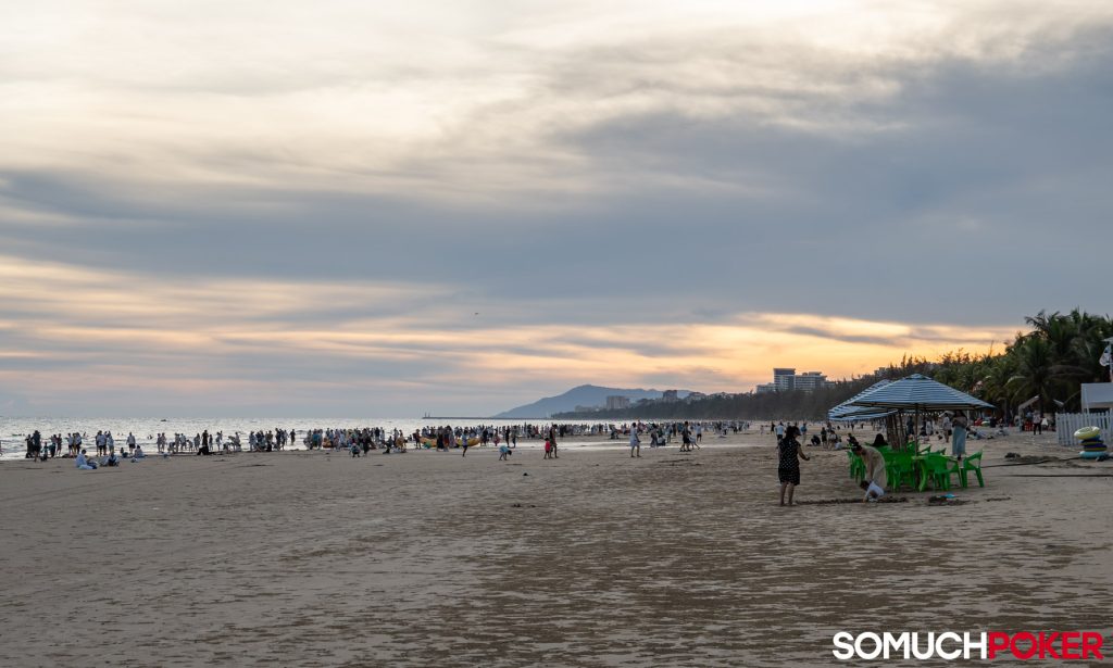 Sanya Beach as the sun goes down