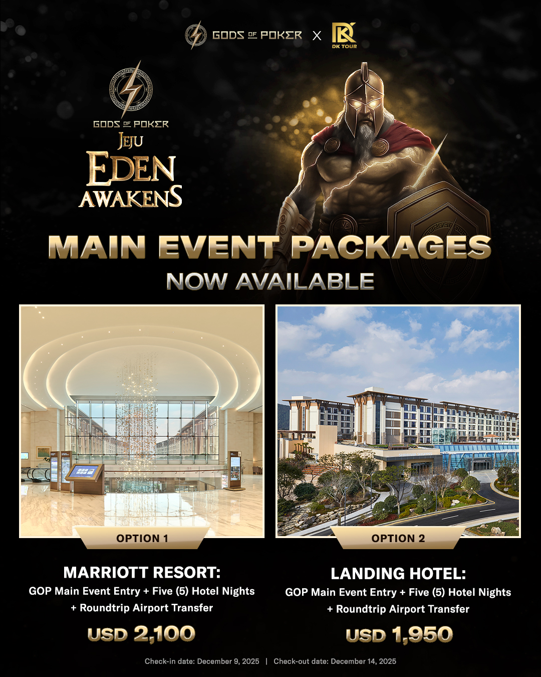 Gods of Poker Eden Awakens - Main Event Packages