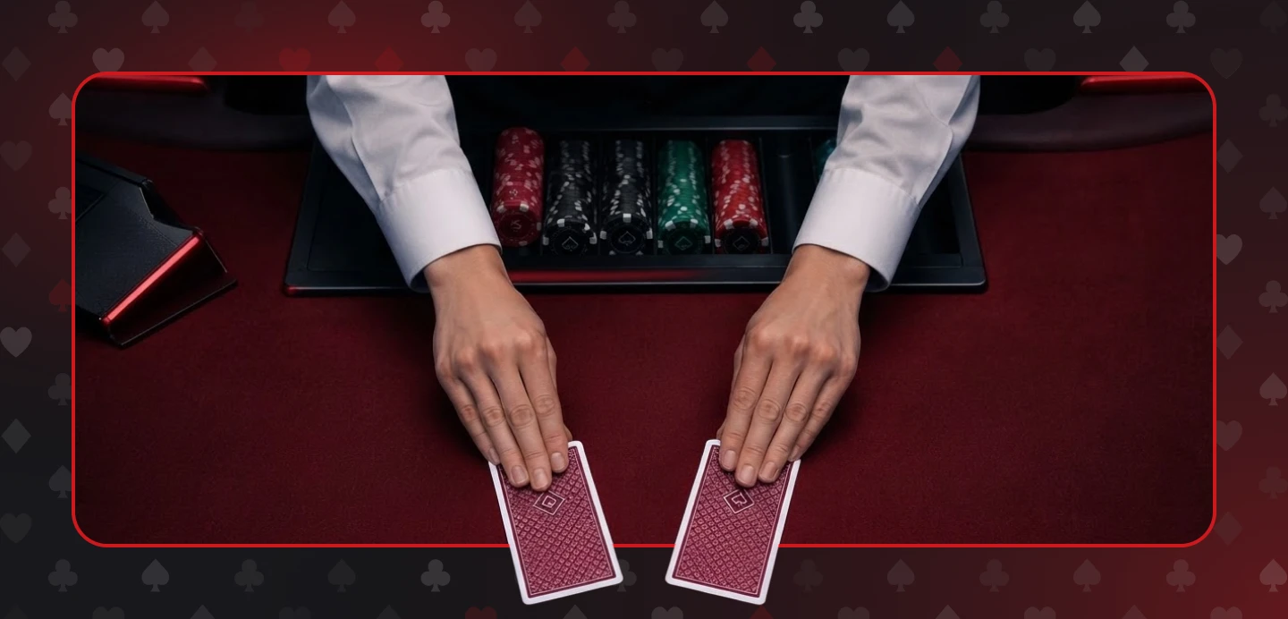 With slide dealing, cards are distributed close to the table surface rather than thrown through the air, helping reduce the risk of hole-card exposure.