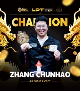 Zhang Chunhao Long Poker Tour Main Event champion