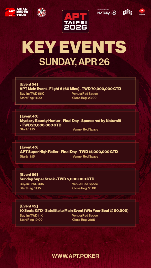 APT Taipei 2026 Day 5 Schedule