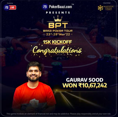 Gaurav Sood – Photo credit PokerBaazi