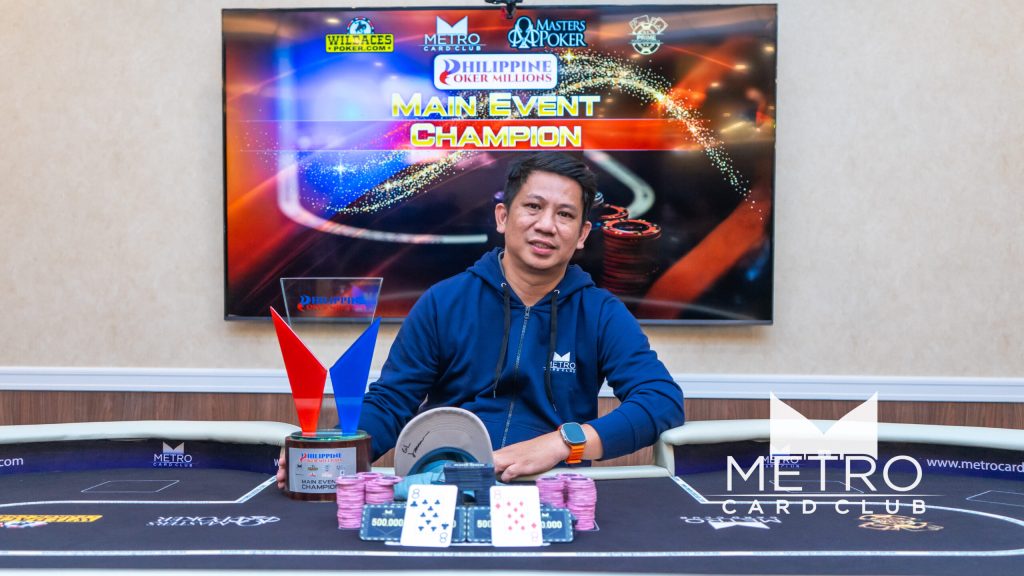 Arnel Trinidad wins Philippine Poker Millions- Photo by Metro Card Club