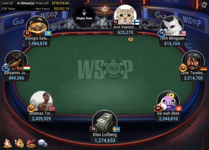 WSOP #40 – $2,500 Pot Limit Omaha final table