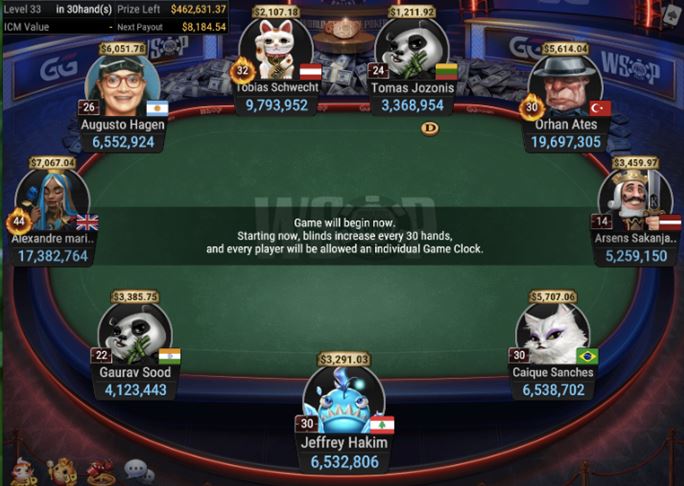 WSOP #60 – $525 Bounty NLH 6 Handed final table