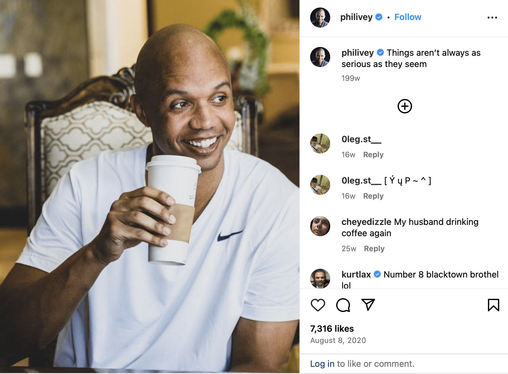 Screenshot of Phil Ivey’s Instagram post.