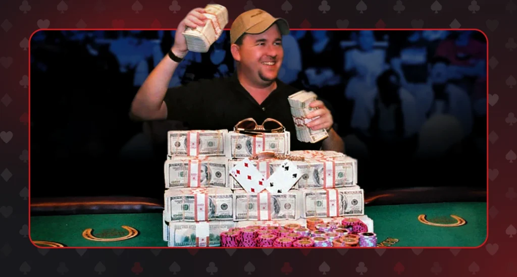 2003 WSOP may be the most famous Main Event in history, because Chris Moneymaker won his $10,000 buy-in through an online satellite tournament
