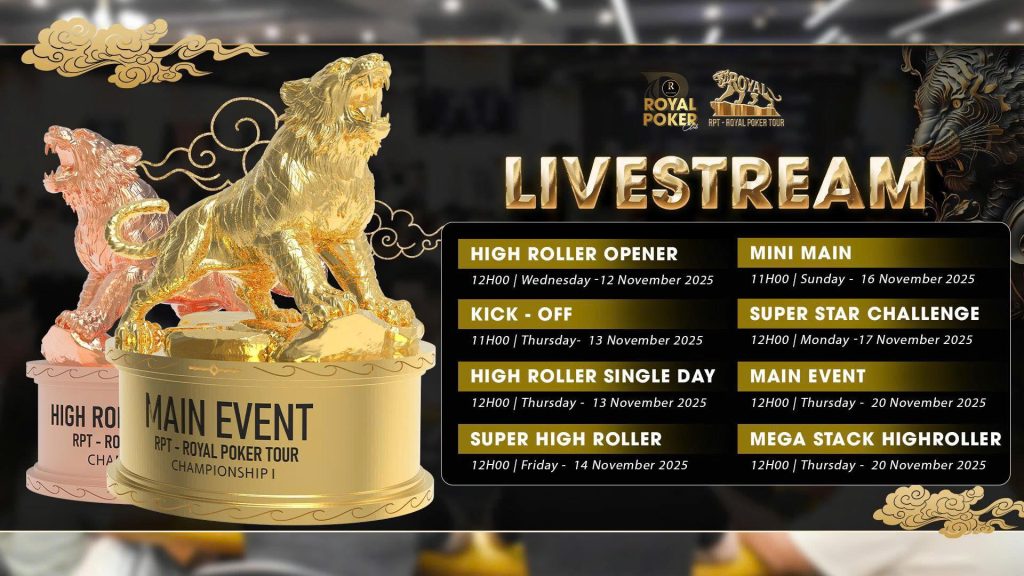 Royal Poker Club RPT Championship I Live Stream Schedule