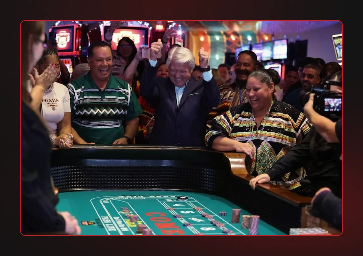 The energy at the craps table is contagious.