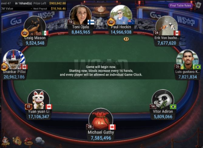 WSOP #85 – $500 The Closer [ LAST CHANCE ] final table