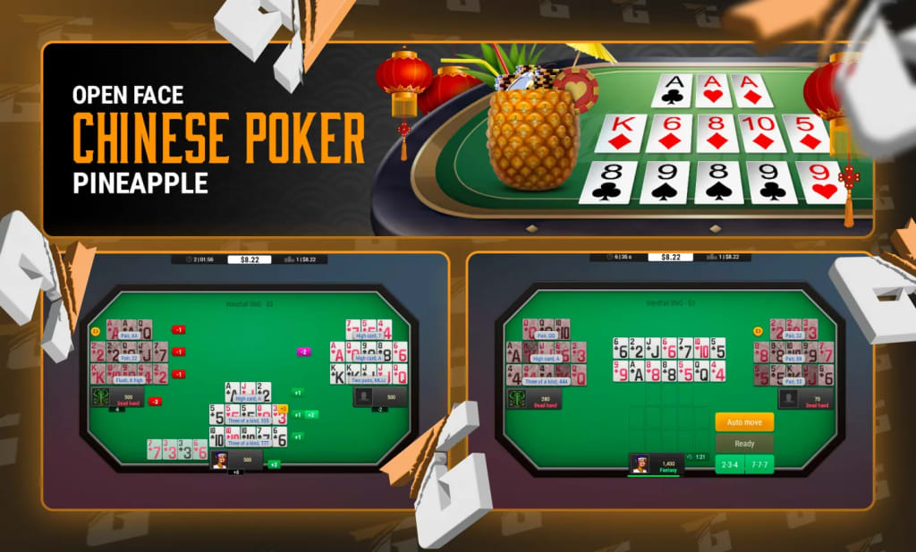 Open Face Chinese Poker Pineapple at Tigerggaming Poker