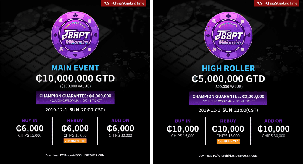 J88poker kicks off high GTD online series – J88PT Millionaire
