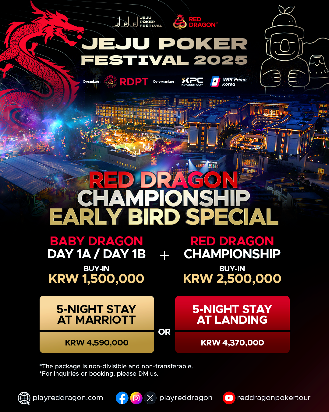 Jeju Poker Festival Red Dragon Early Bird