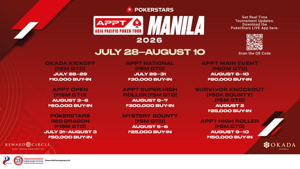 Key Events at Okada Manila, July 28 to August 10