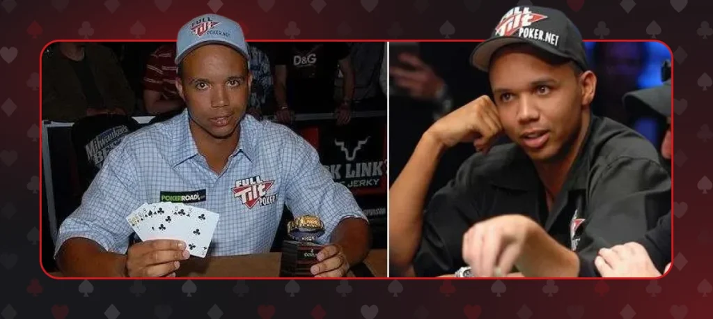 Phil Ivey with a WSOP bracelet and while playing