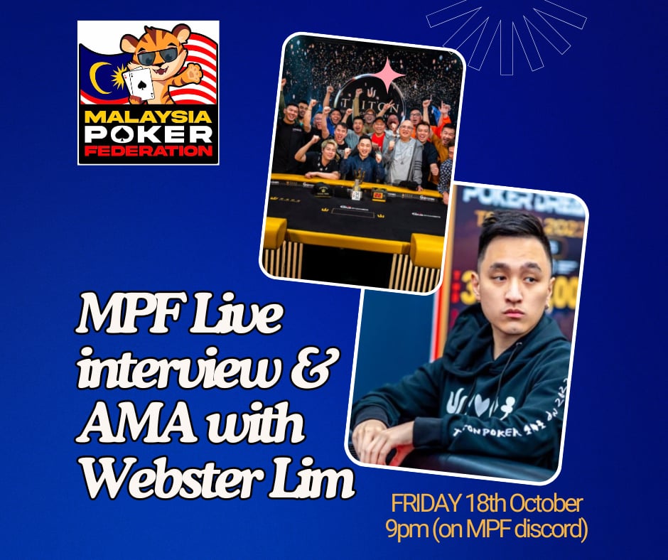 Top pro Webster Lim Interview on MPF Discord - Photo by Simon Lim