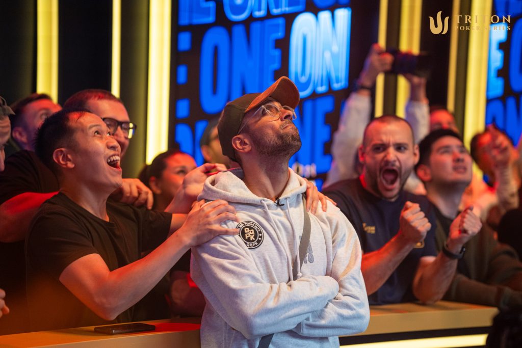 Joshua Gebissa and rail await the river at Triton One Main Event