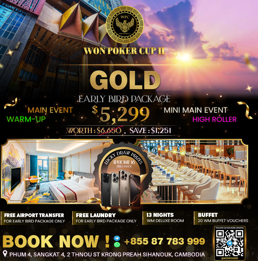 Won Poker Cup II Early Bird Gold Package