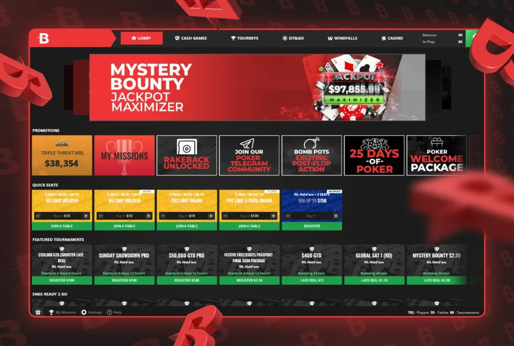 BetOnline Poker Lobby