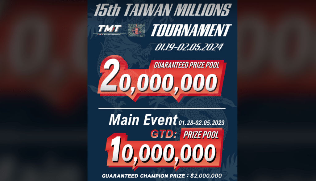 Taiwan gears up for month-long Asia Poker Carnival, running January 5 to February 5, 2024 at the Asia Poker Arena