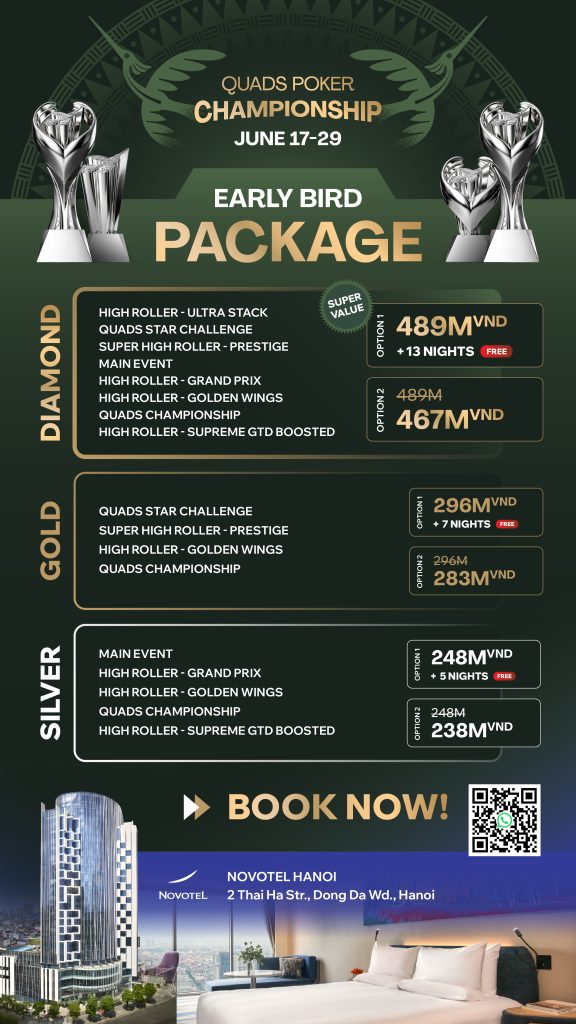 Quads Poker Championship - Early Bird Packages