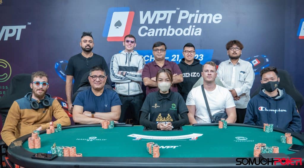 Top L-R: Dhanesh Chainani, Kevin Clemot, Vineet Kumar, Chi Ling Tsang, Kosuke Hanzawa – Bottom L-R: Adrien Berger, Amir Abbas, Dealer, Kiale Matthews, Duc Luu Huyen