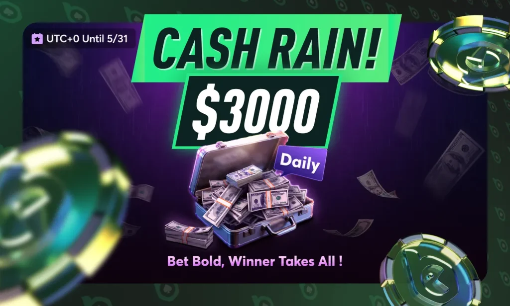 24/7 Cash Rain at NLHE - $3,000 Added Daily