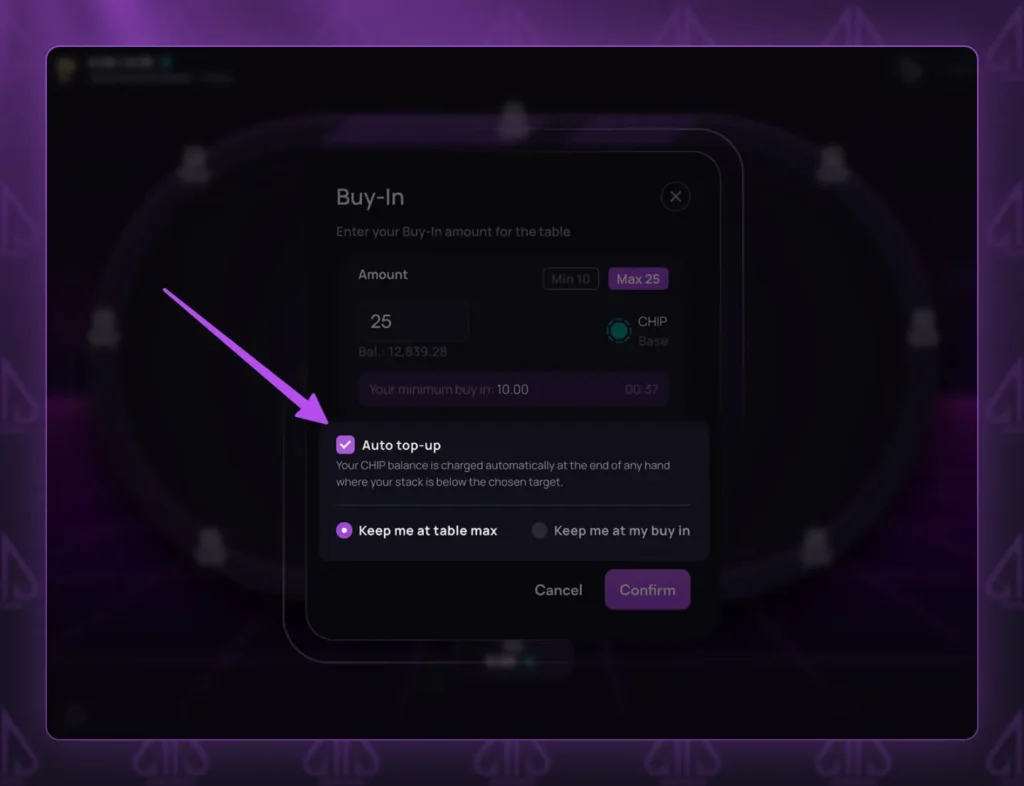 Phenom Poker Auto Top-Up and Instant Buy-In