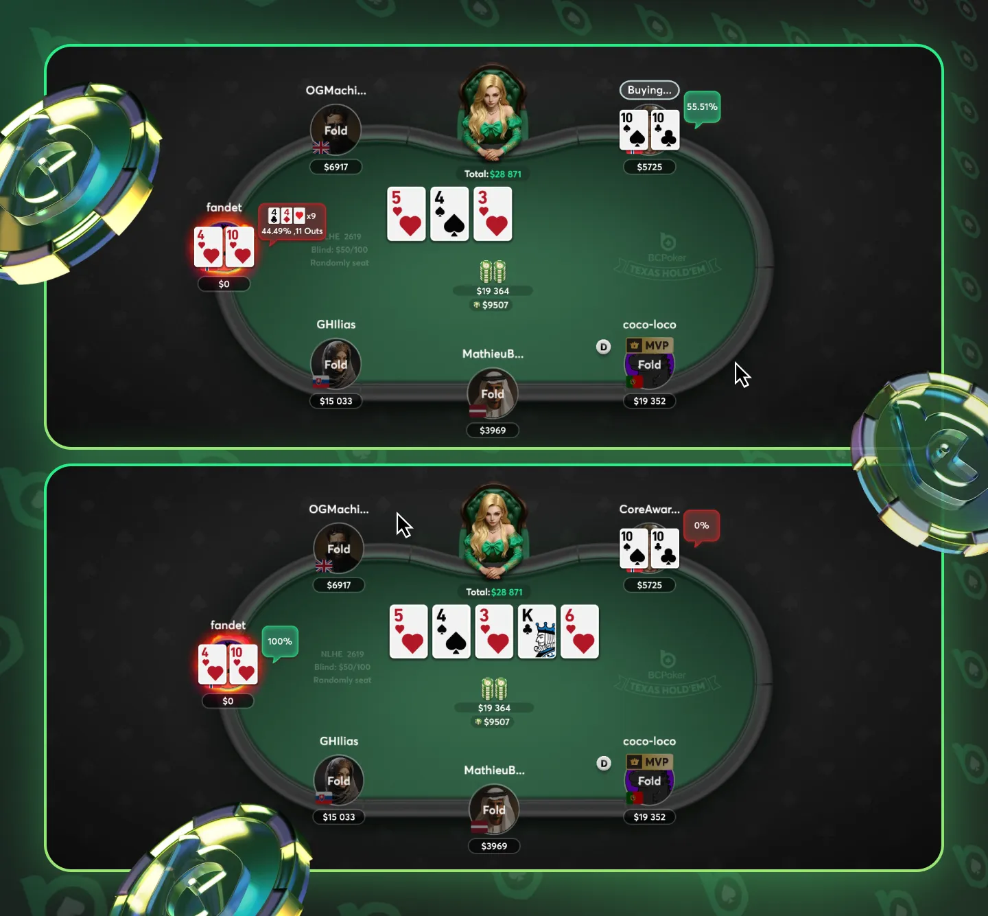 $10,000 Open Shove with Ten High