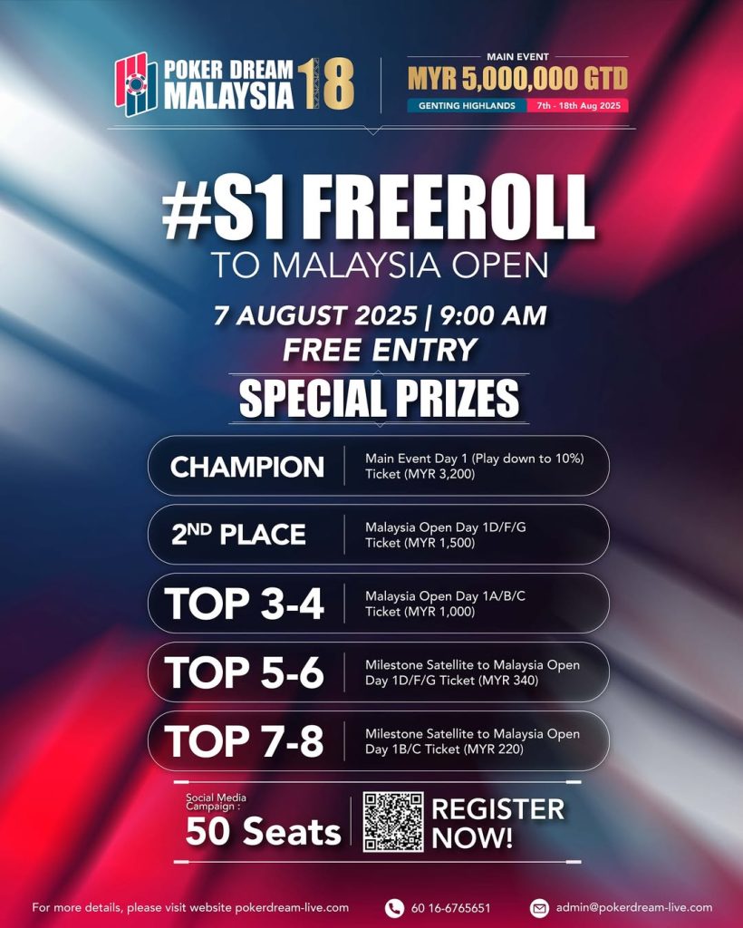 Freeroll opens PD 18 Malaysia