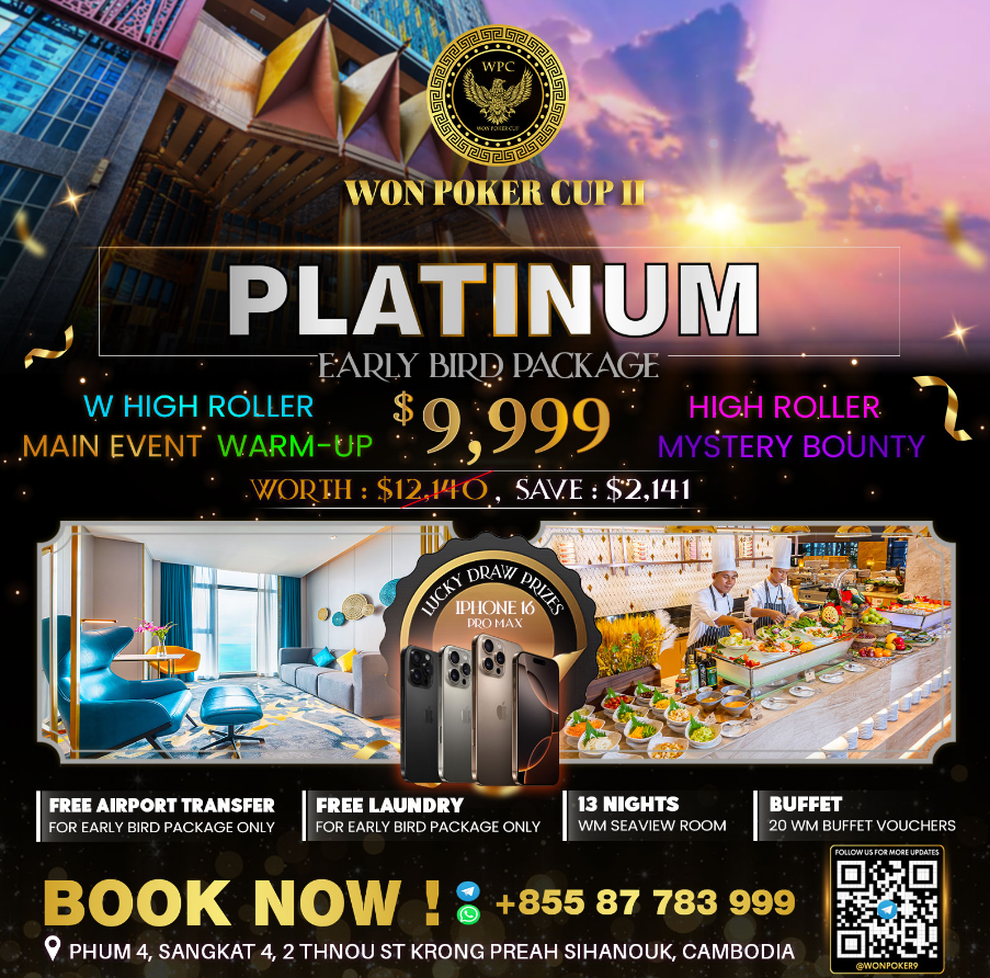 Won Poker Cup II Early Bird Platinum Package