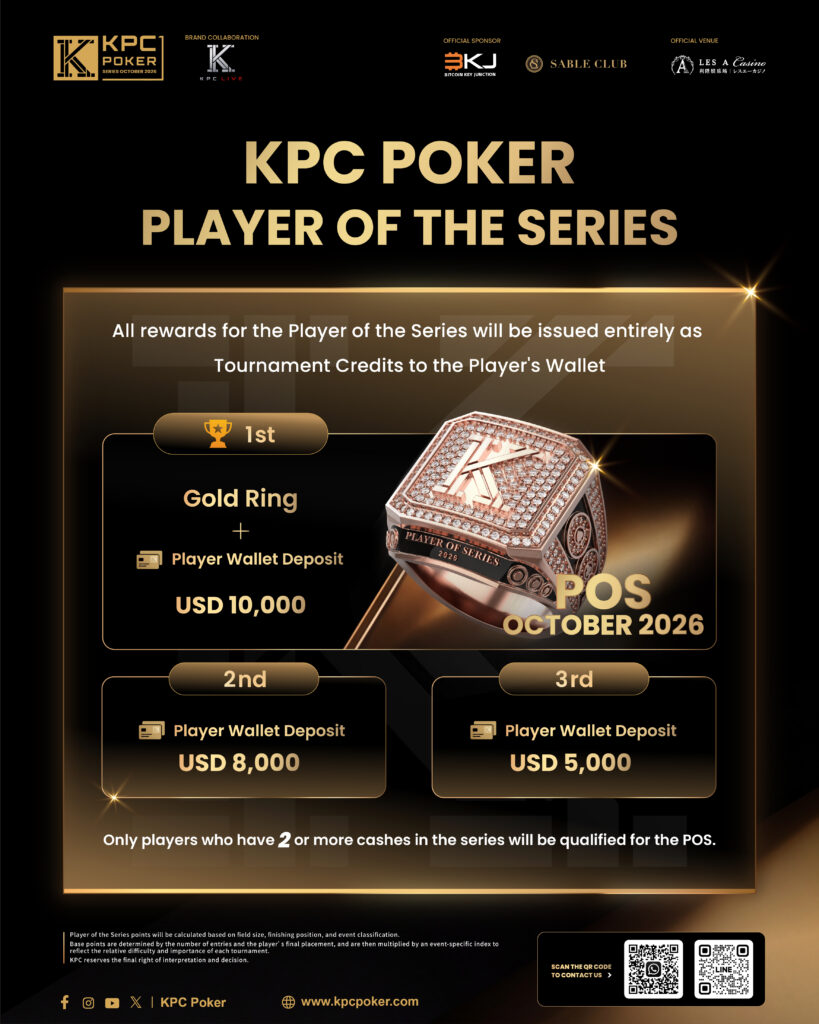 High Roller Player of the Series prizes