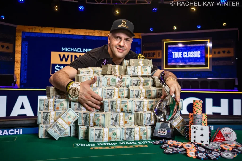Michael Mizrachi 2025 WSOP Main Event champion - Photo by Pokernews