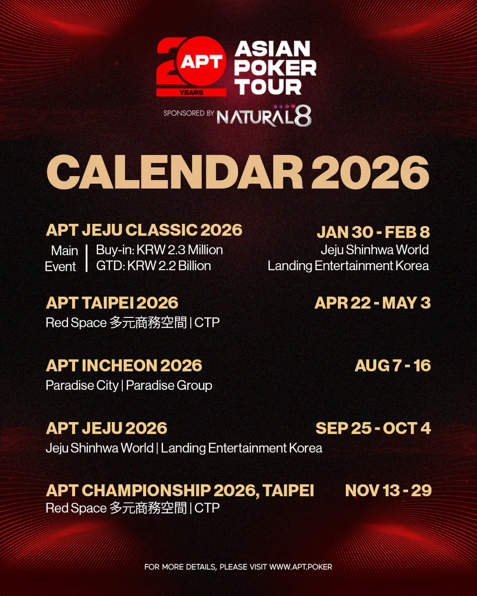 Asian Poker Tour Festivals 2026 APT