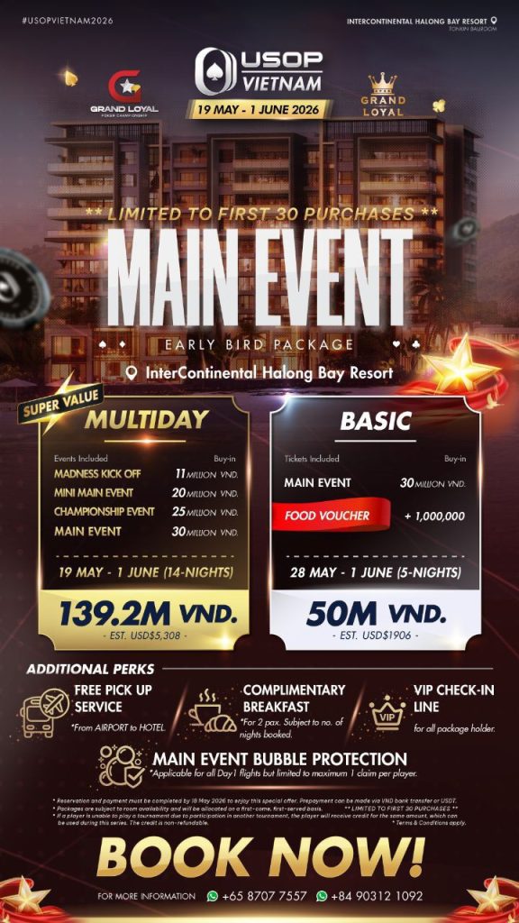 USOP Vietnam - Main Event Early Bird Package