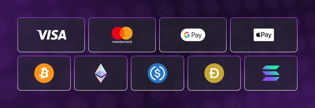 CoinCasino Payment Methods - Crypto and Fiat