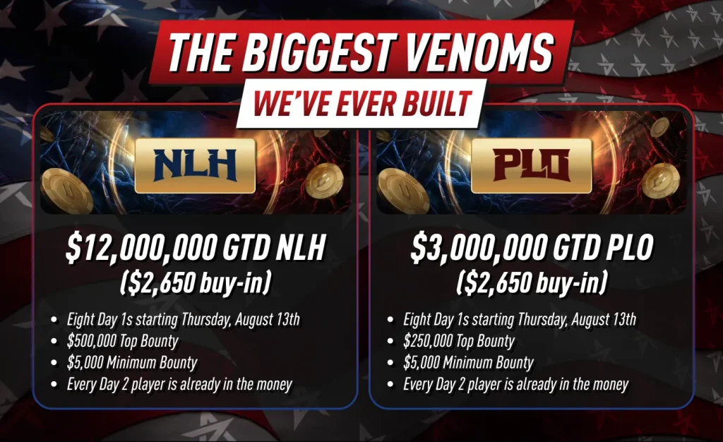 ACR Poker Venom - the Biggest Venoms Ever with $12M NLH and $3M PLO Mystery Bounty Events