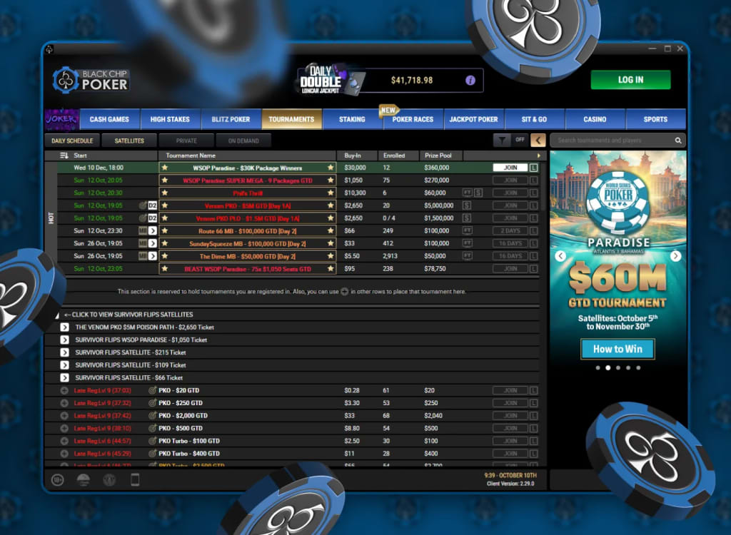 Black Chip Poker Review – Tournaments