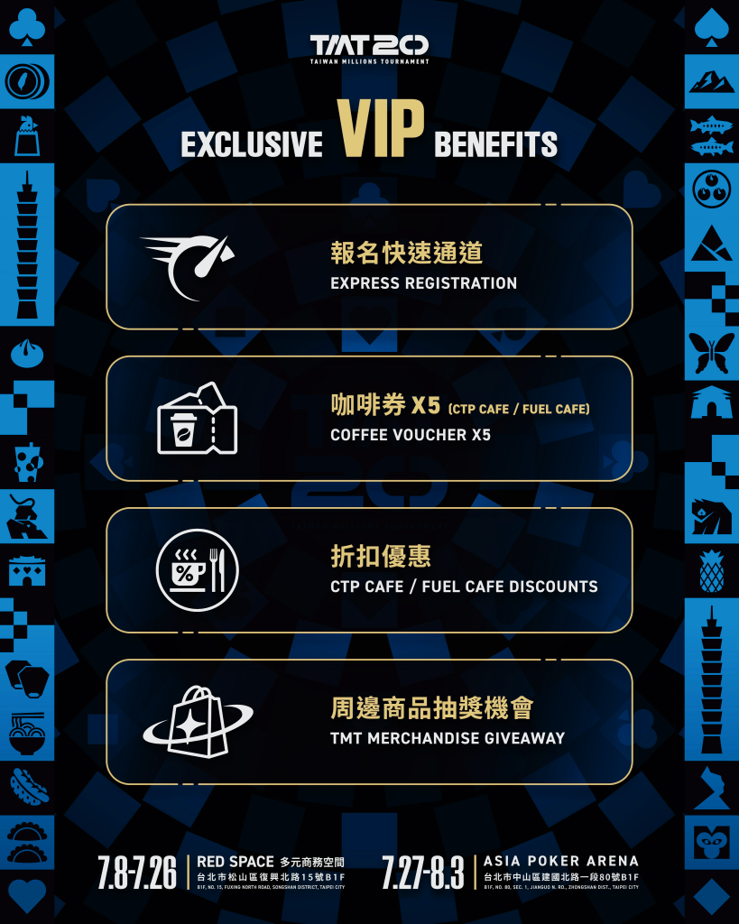 TMT 20 VIP Benefits